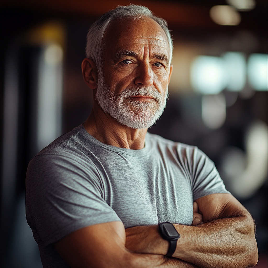 Мотивована людина після успішного тренування в mungorath